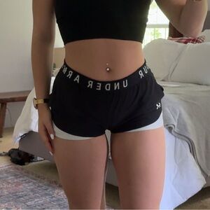 Under Armour Black and White Athletic Shorts